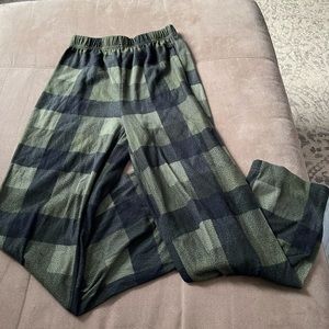 green plaid sweatpants